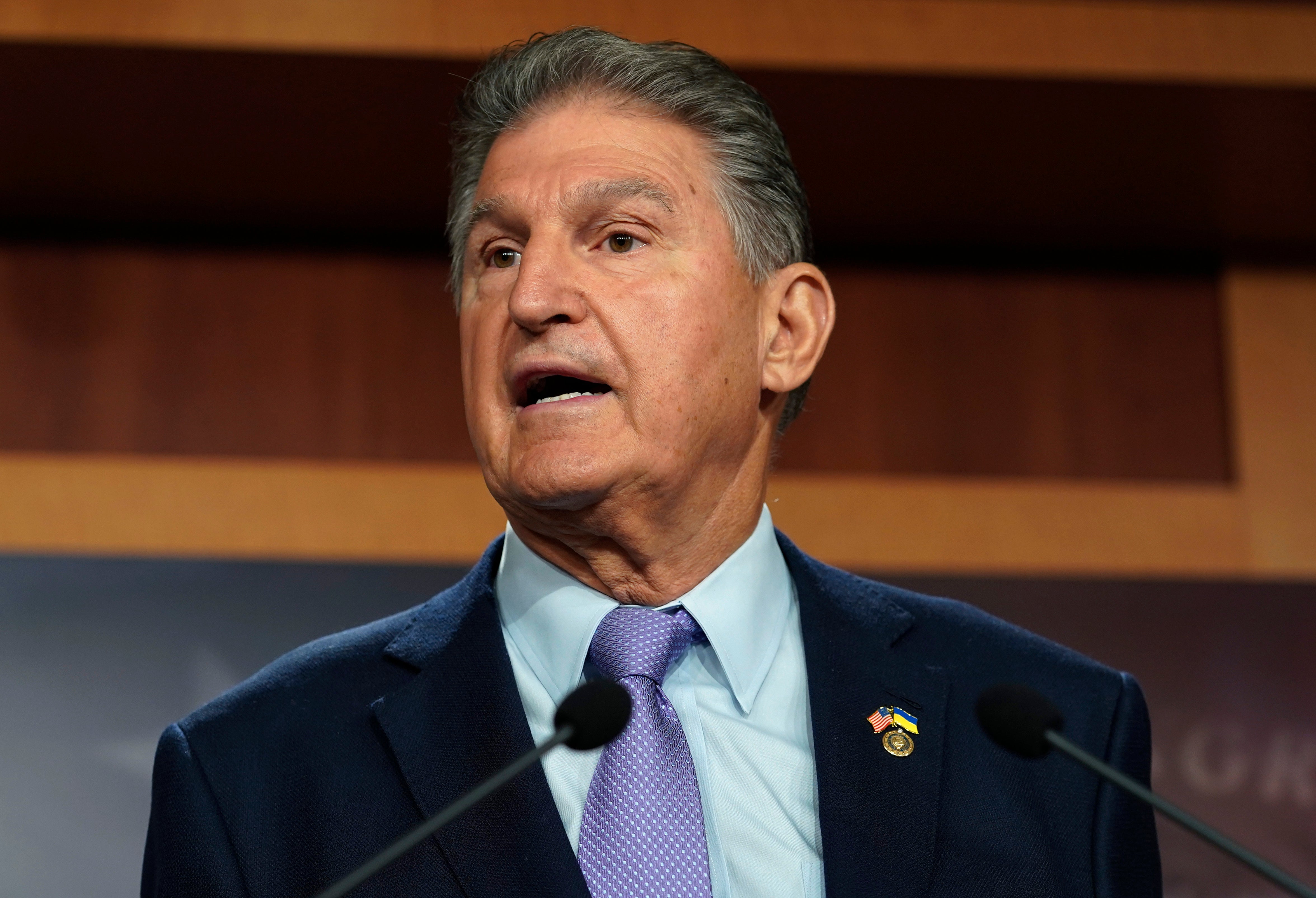 Sen. Joe Manchin, D-W.Va., speaks during a news conference Sept. 20, 2022, at the Capitol in Washington.
