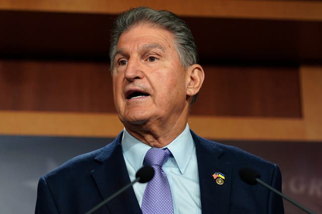 <p>Sen. Joe Manchin, D-W.Va., speaks during a news conference Sept. 20, 2022, at the Capitol in Washington. </p>