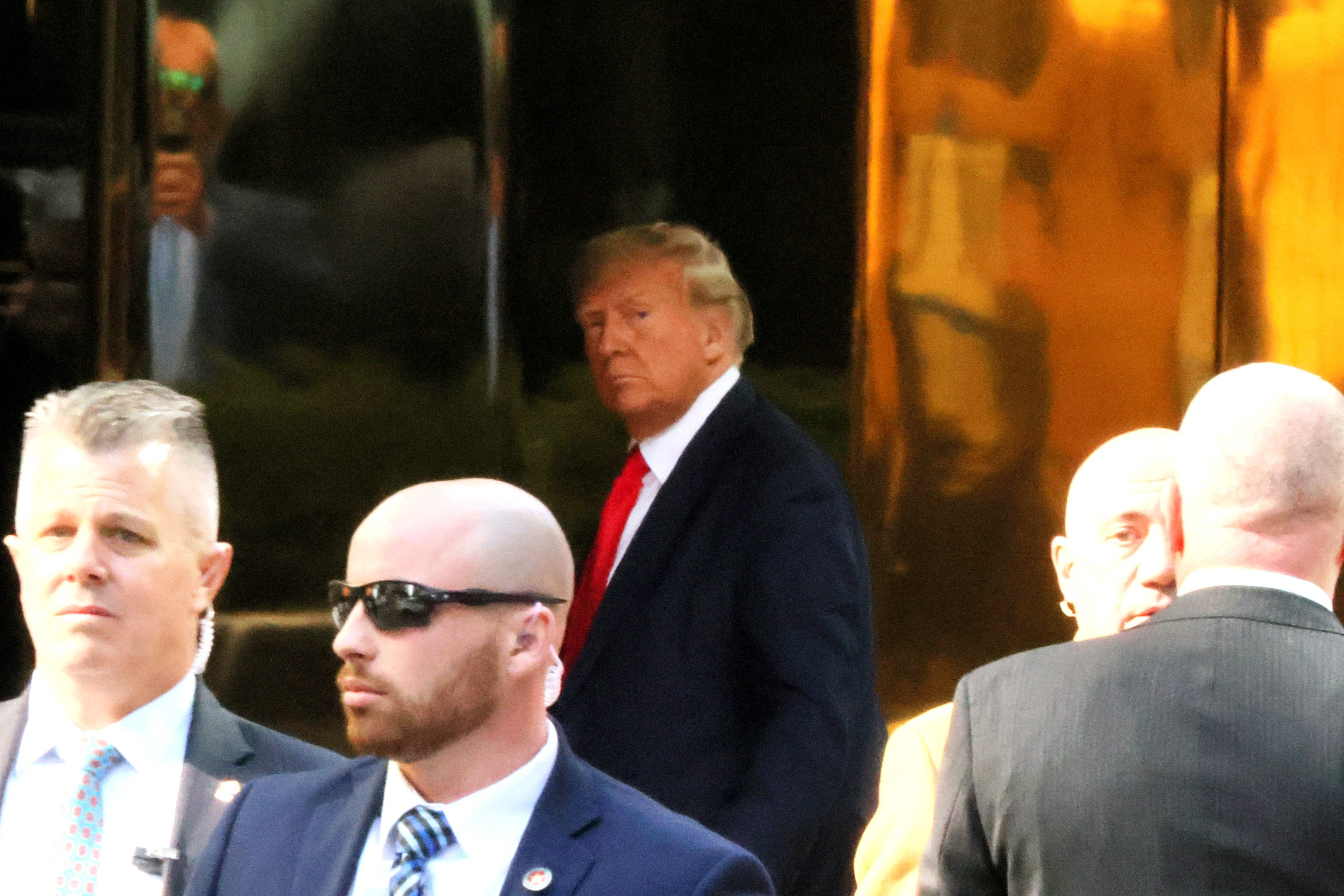 Former President Donald Trump arrives at Trump Tower on 3 April 2023