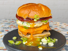 Love McMuffins? Try this savoury hot cross bun breakfast bap instead