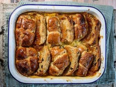 Abundance of hot cross buns? Make this bread and butter pudding