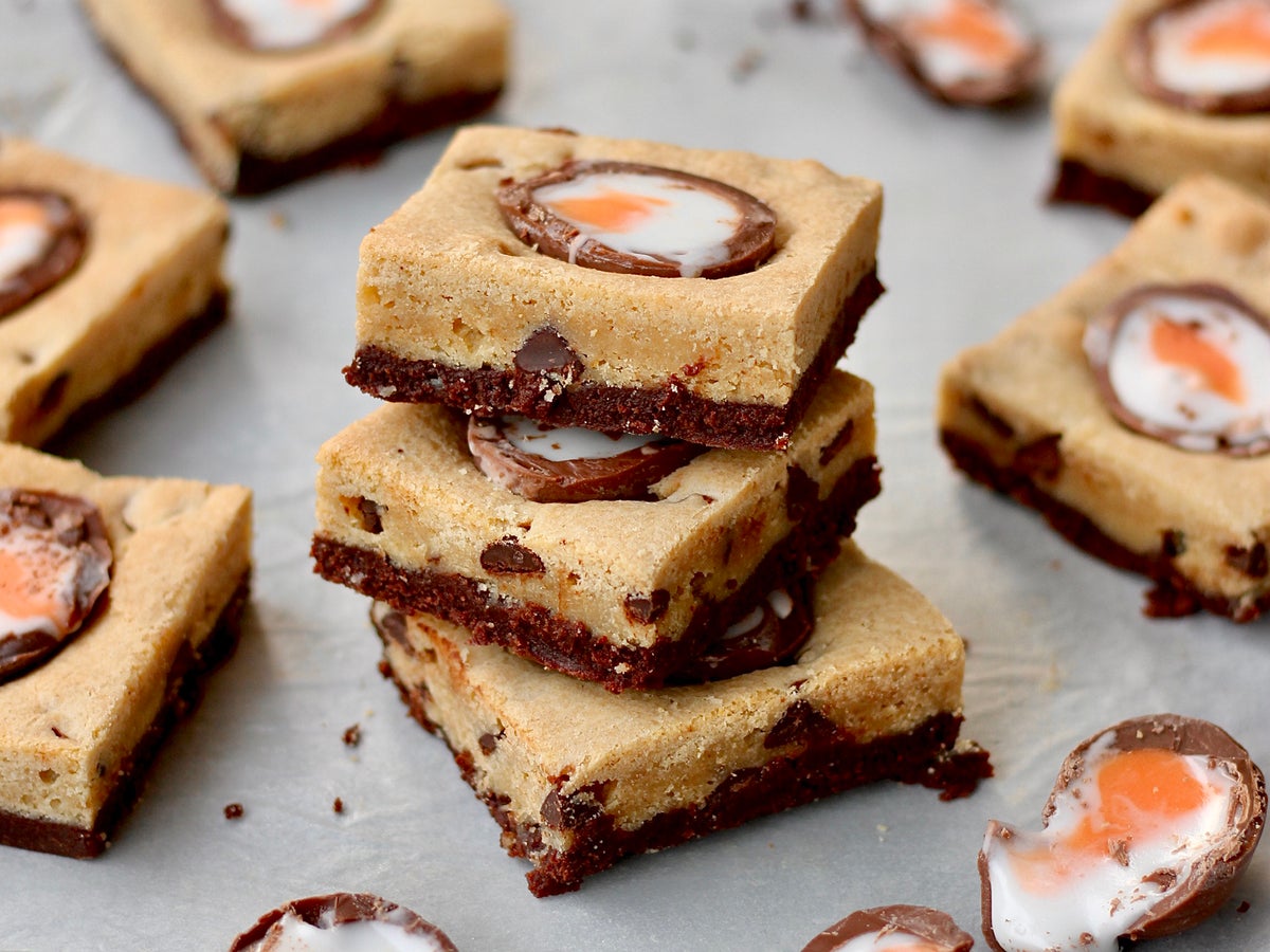 Turn leftover Creme Eggs into a gooey ‘brookie’ traybake