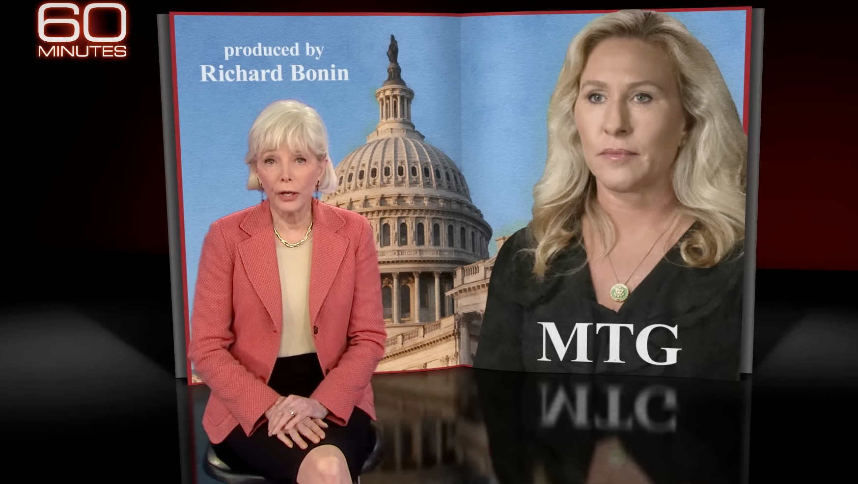 <p>Lesley Stahl and Marjorie Taylor Greene</p>