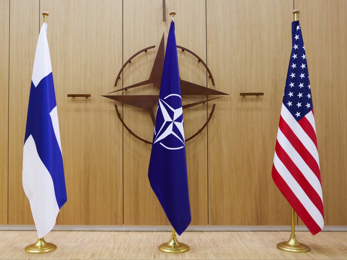 Finland joins Nato, doubling alliance’s border with Russia