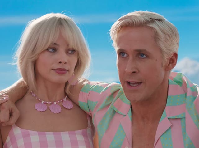 <p>Robbie and Gosling in ‘Barbie'</p>