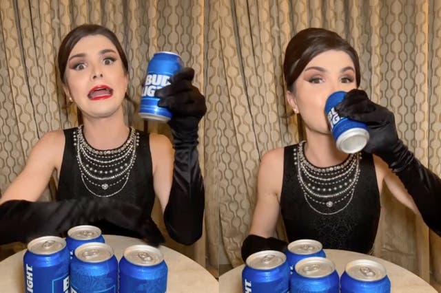 <p> Dylan Mulvaney announcing her partnership with Bud Light </p>