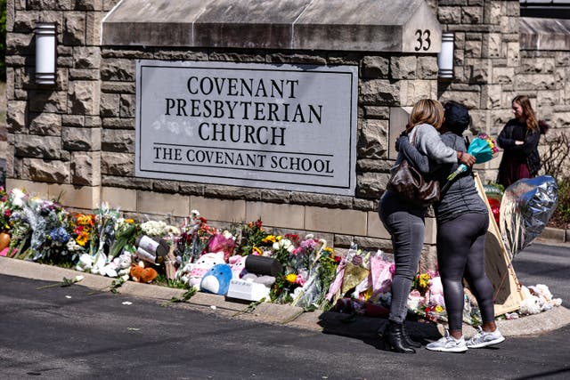 <p>A vigil outside of the Covenant Presbyterian Church in Nasvhille, Tennessee </p>