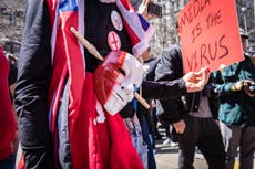 ‘Trump or death’: The grim circus in Manhattan as far-right figures protest historic arraignment