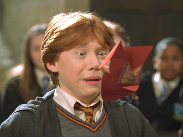 <p>You’ve got mail: Rupert Grint as Ron Weasley in ‘Harry Potter and the Chamber of Secrets' </p>