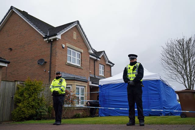 A tent was erected outside the house (Andrew Milligan/PA)