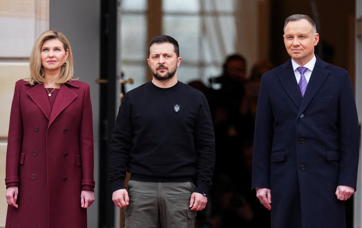 Ukraine war – live: Zelensky makes rare state visit to Poland following Nato expansion