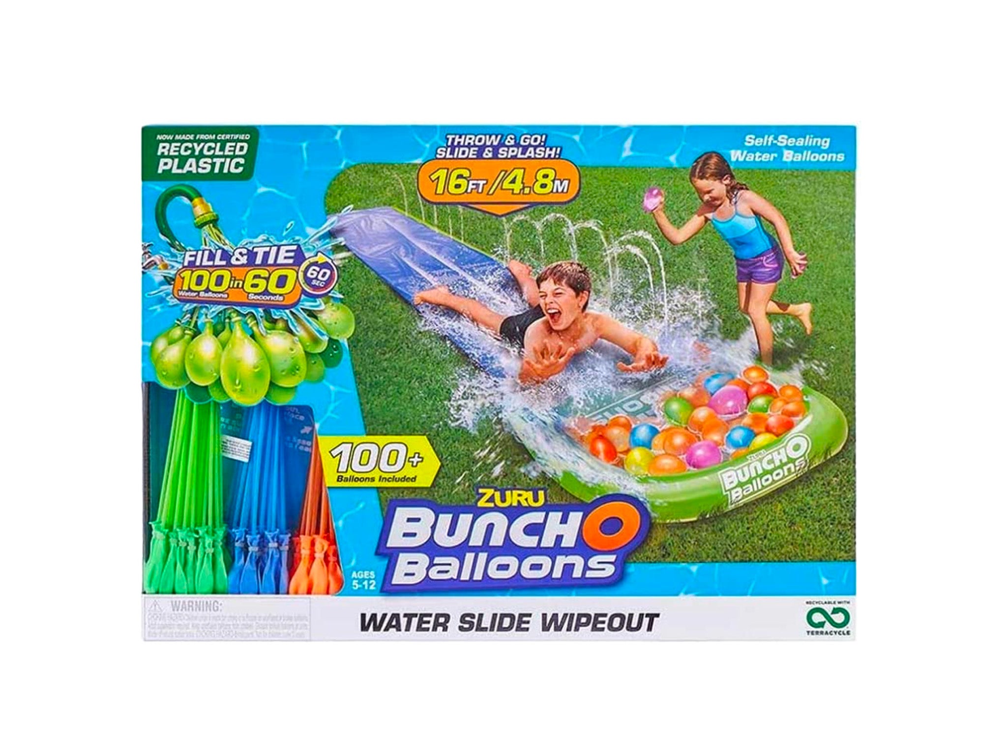 Bunch o Balloons water slide wipeout