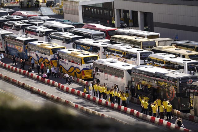 Thousands of holidaymakers face having their Easter trips disrupted as the Port of Dover is limiting Good Friday coach travel (Andrew Matthews/PA)