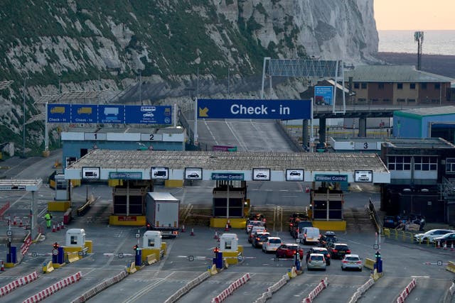 The Port of Dover after a weekend of backlogs (Gareth Fuller/PA)