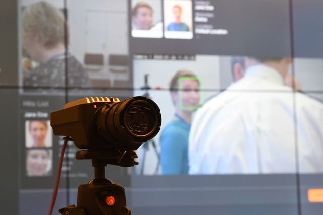 A camera being used during trials of facial recognition technology at New Scotland Yard in 2020 (Stefan Rousseau/PA)