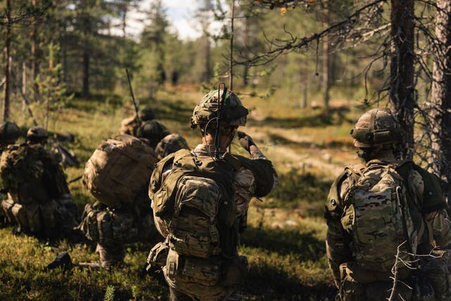 British troops taking taken part in Exercise Vigilant Knife alongside Swedish and Finnish armed forces (MoD/PA)