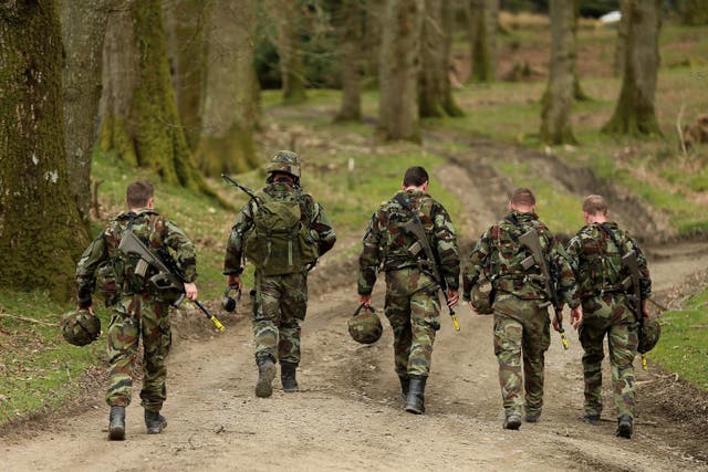 Defence Forces soldiers from the 53rd Infantry Group undergo mission readiness training (Niall Carson/PA)