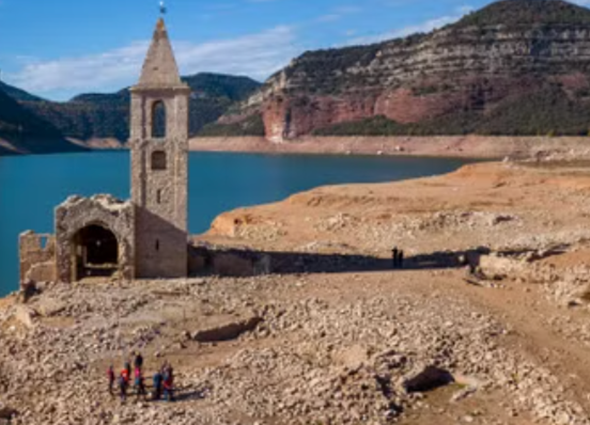 11th century church emerges from dried-up reservoir as Catalonia suffers worst drought in decades