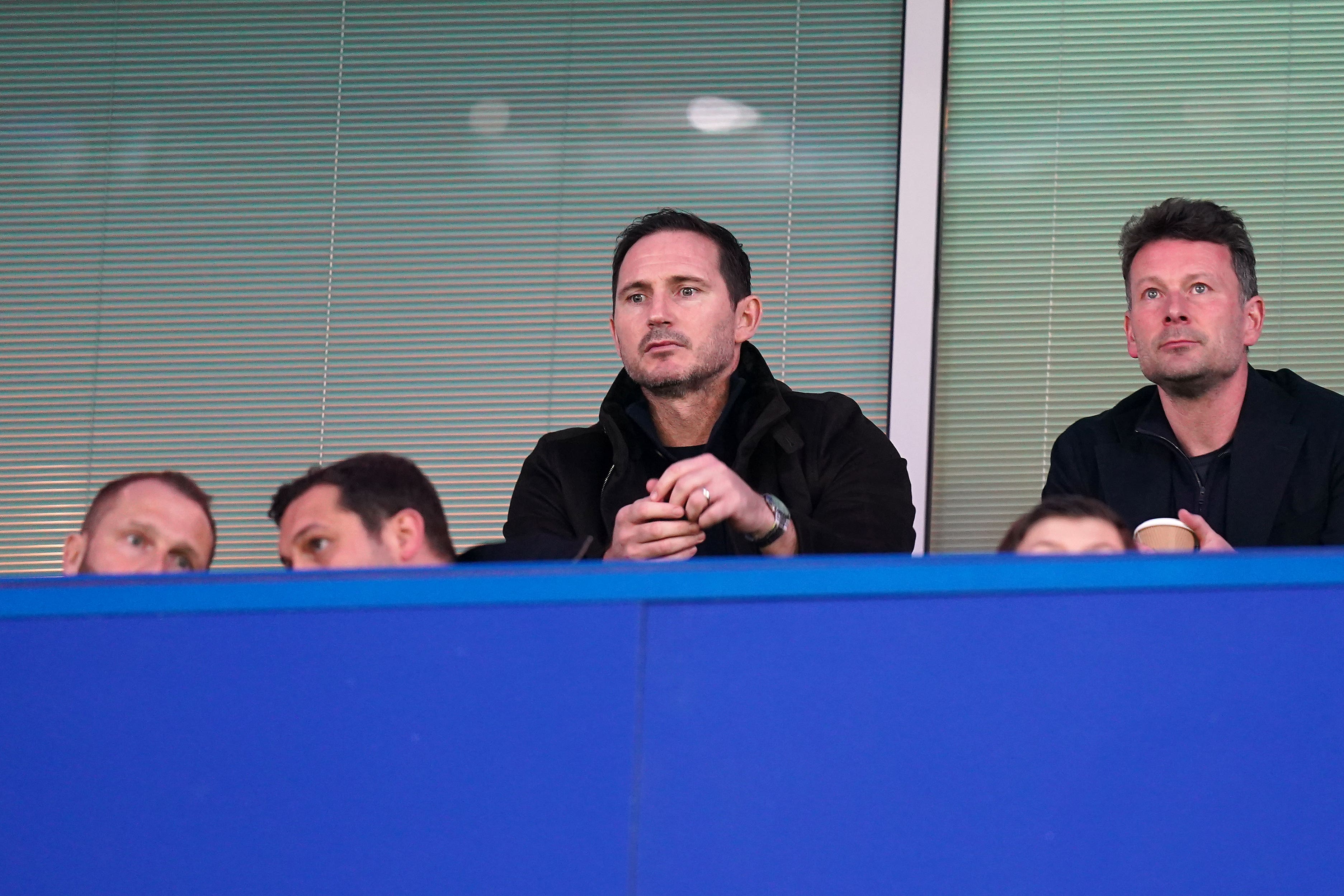 Frank Lampard in the stands during the Premier League match at Stamford Bridge (Adam Davy/PA)