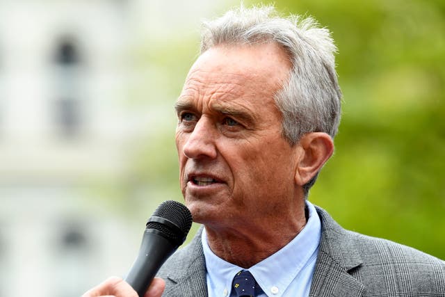 <p>FILE - Attorney Robert F. Kennedy Jr. speaks at the New York State Capitol, 14 May, 2019, in Albany, NY</p>