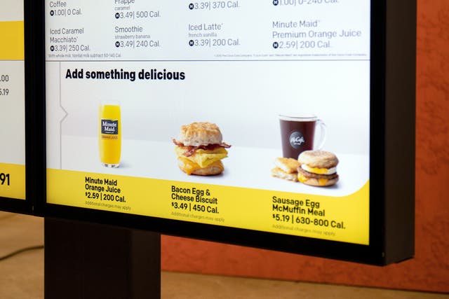 Most people affected by eating disorders believe the introduction of calories on menus has had a detrimental effect, a survey suggests (McDonald’s/PA)