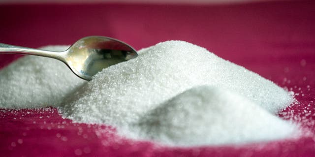 <p>In this photo illustration, a teaspoon of sugar is seen on April 8, 2016 in Melbourne, Australia</p>