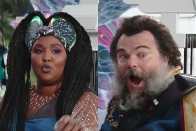 <p>Lizzo and Jack Black in ‘The Mandalorian'</p>