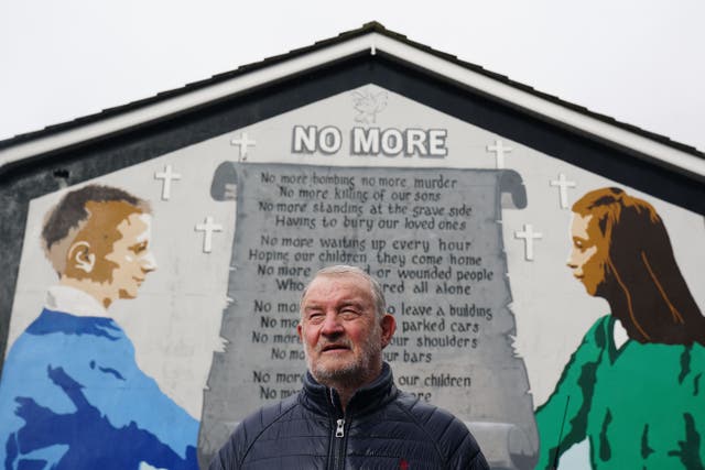 ****HOLD HOLD HOLD FOR RELEASE Thursday April 6 AT 11AM****Former loyalist internee Jim Wilson in Belfast. Picture date: Thursday March 23, 2023. PA Photo. See PA story ULSTER Agreement Prisoners. Photo credit should read: Brian Lawless/PA Wire