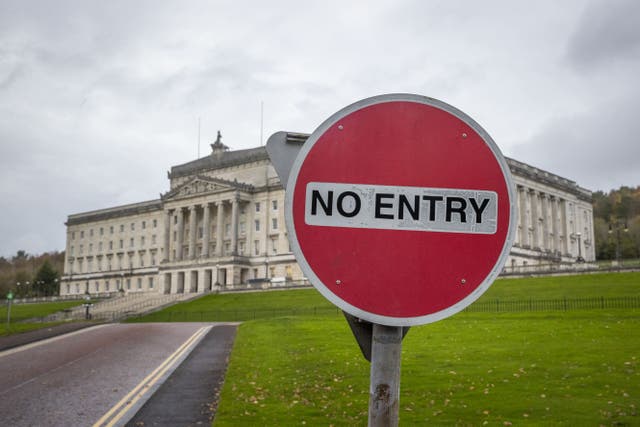 The Stormont powersharing institutions collapsed last year due to a row over post-Brexit trading arrangements (Liam McBurney/PA)