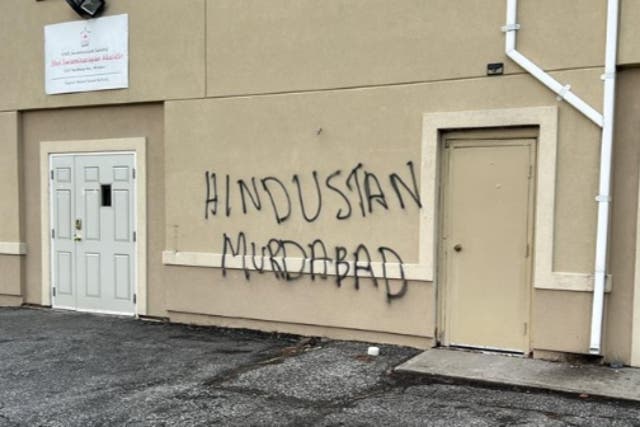 <p>A Hindu temple was spray-painted with anti-India graffiti in Windsor, Canada</p>