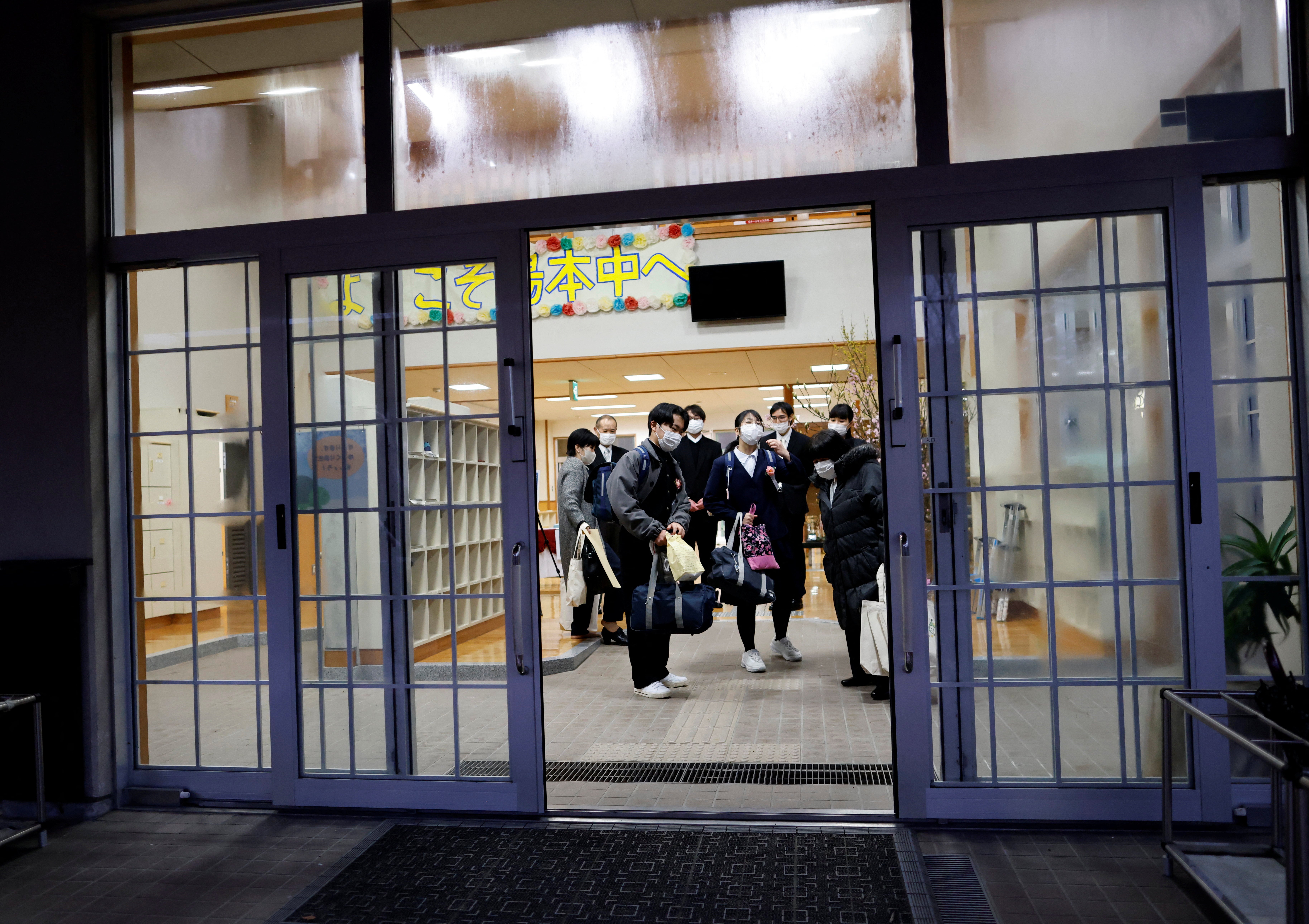 School’s out: the students and their family members leave after graduation