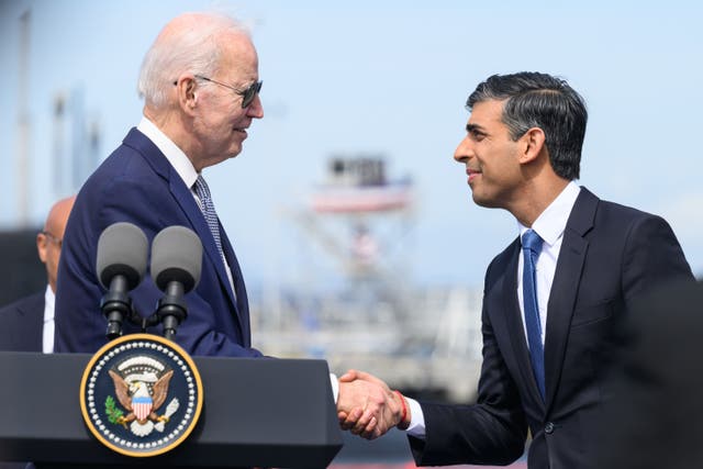 Rishi Sunak is expected to be in Belfast during the visit by President Joe Biden (Leon Neal/PA)