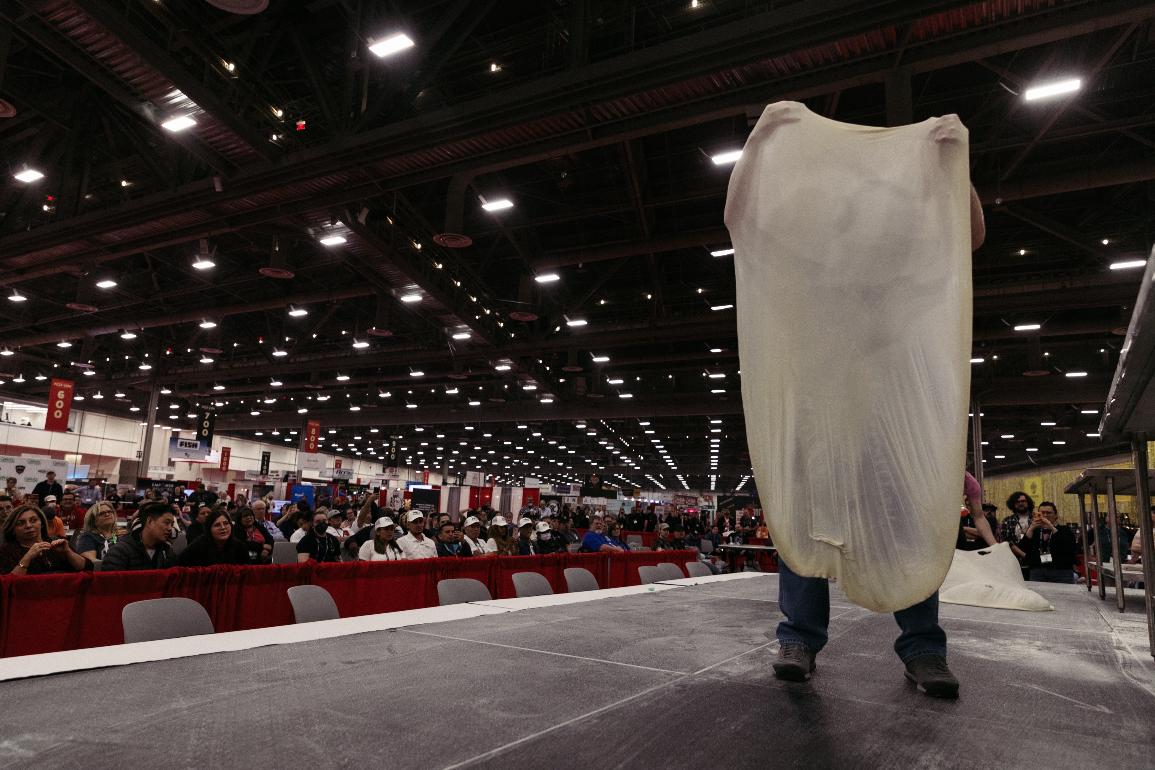 The Largest Dough Stretch final at the World Pizza Games