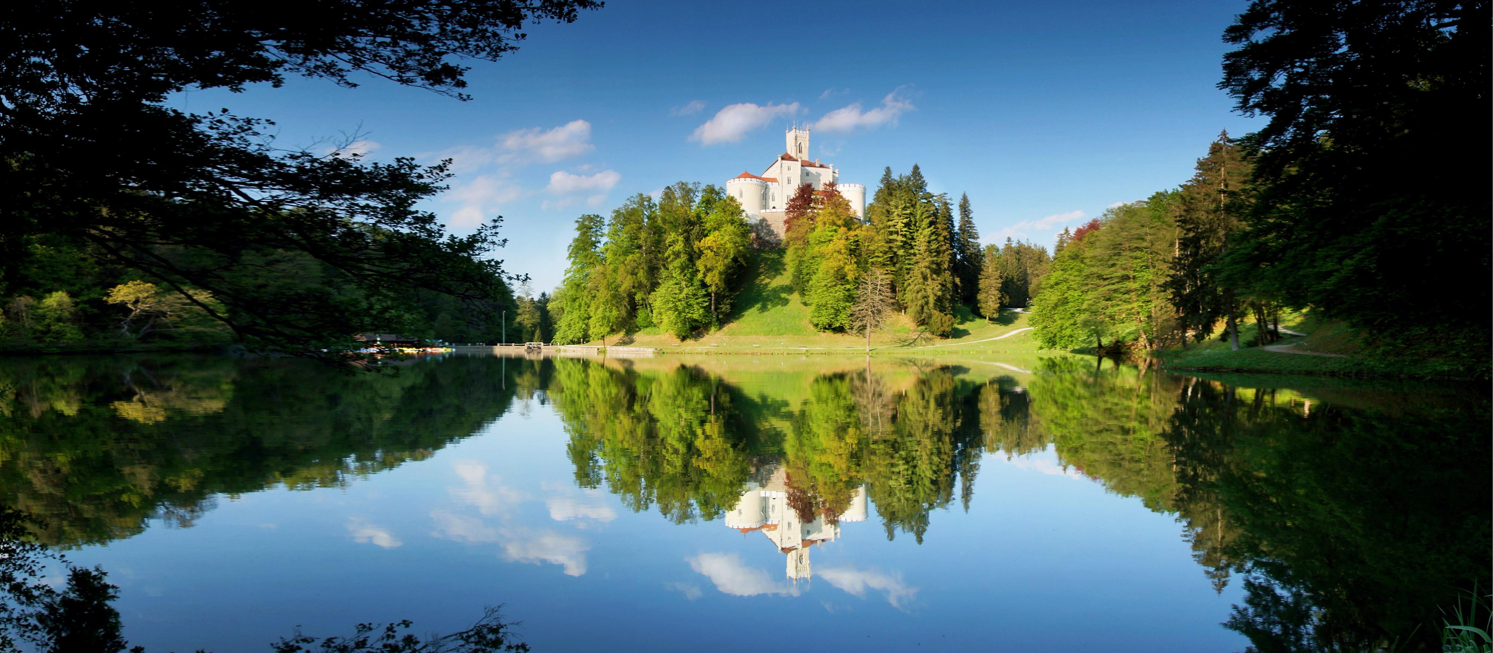 Enjoy picture-perfect views at Trakošćan Castle and its scenic, forest-fringed lake