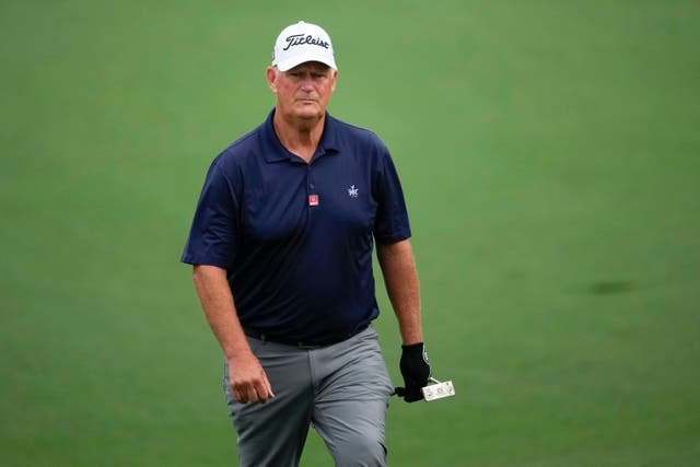 Sandy Lyle walks to the second green during the first round of the 87th Masters (Matt Slocum/AP)