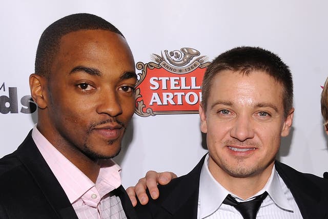 <p>Anthony Mackie (left) and Jeremy Renner</p>