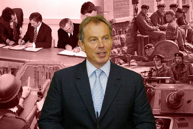 <p>‘The Good Friday Agreement would not have happened without Tony Blair leading from the front’ </p>