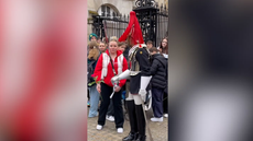 Moment King’s Guard shouts at young tourist outside Buckingham Palace