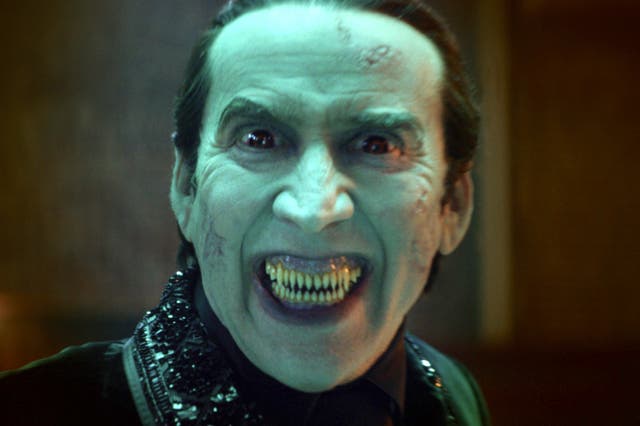 <p>Nicolas Cage as Dracula in Renfield, directed by Chris McKay.</p>