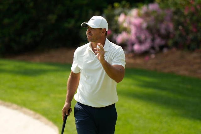 Brooks Koepka set the clubhouse target on day two of the 87th Masters (Charlie Riedel/AP)