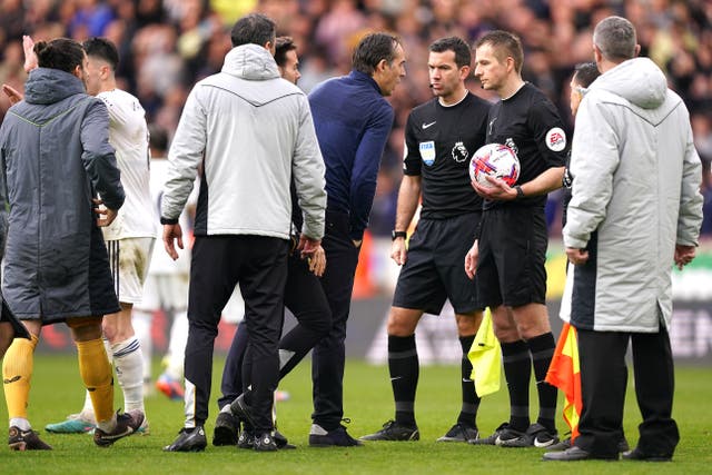 Wolves manager Julen Lopetegui has been unhappy with some decisions this season. (Mike Egerton/PA)