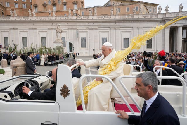 <p>Vatican Pope Palm Sunday</p>