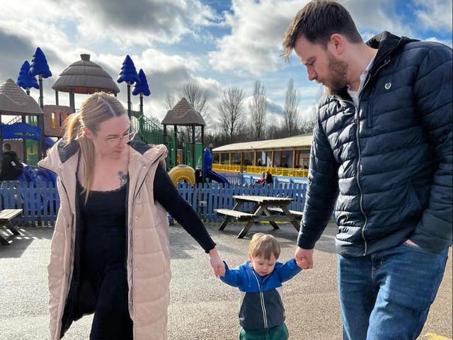 <p>Bethany, Harrison and Harrison's dad at the park  </p>