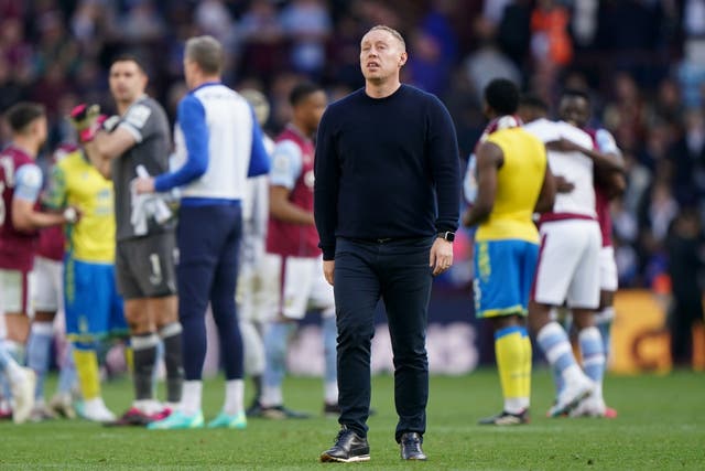 Steve Cooper appears dejected after the Premier League match at Villa Park (Joe Giddens/PA)