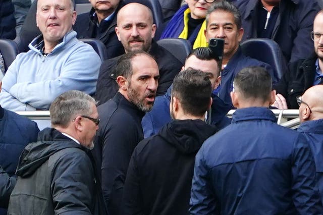 Cristian Stellini and Roberto De Zerbi clashed before Tottenham’s 2-1 win over Brighton (Zac Goodwin/PA)