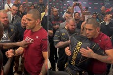 Israel Adesanya and Alex Pereira discuss fight backstage after brutal UFC 287 knockout