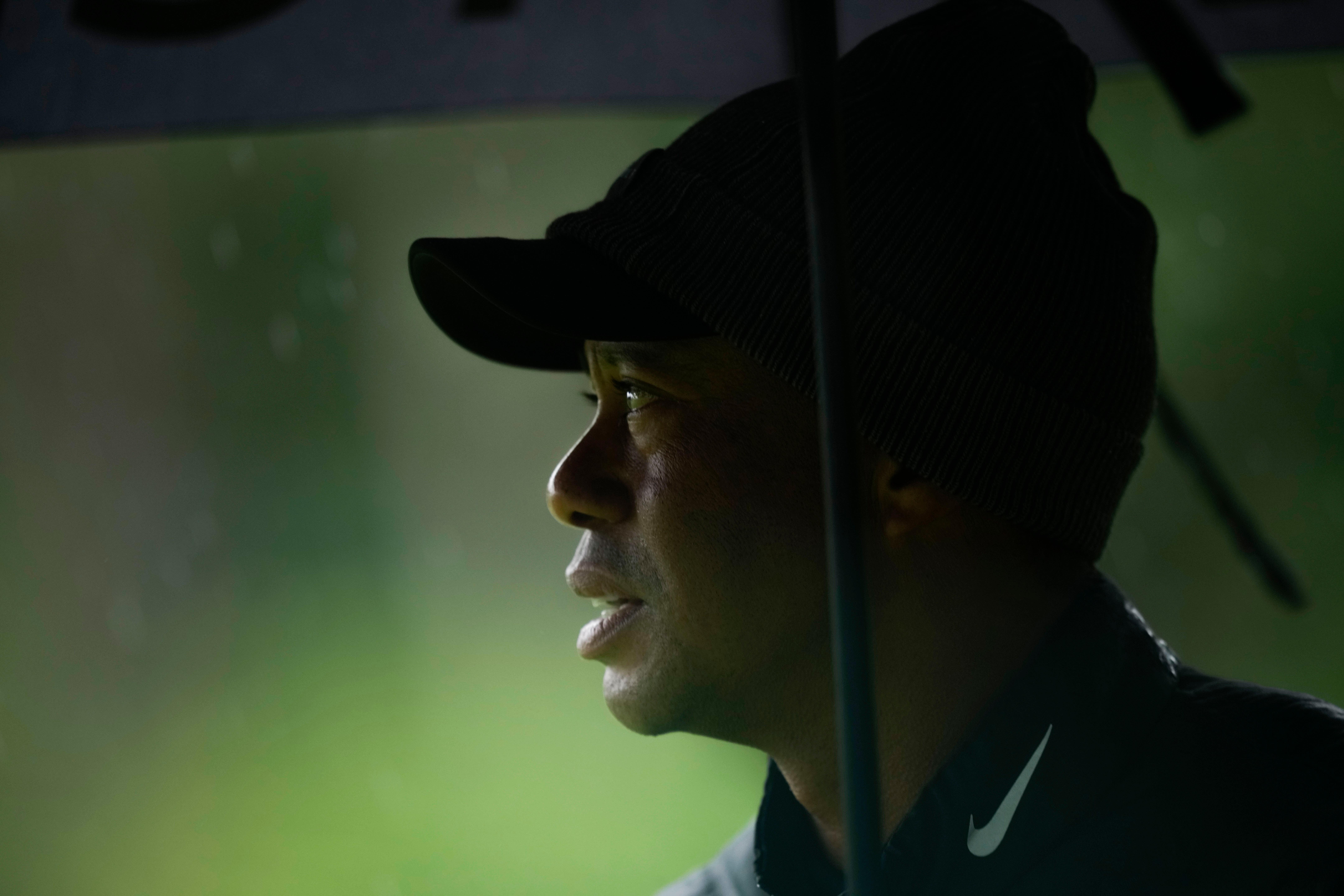Tiger Woods withdrew from the Masters before the delayed third round resumed on Sunday (Matt Slocum/AP)