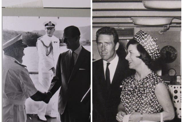 An album of photos from separate visits by Prince Philip and Princess Margaret to cable ships in 1966 is going up for auction (Charles Miller)/PA)
