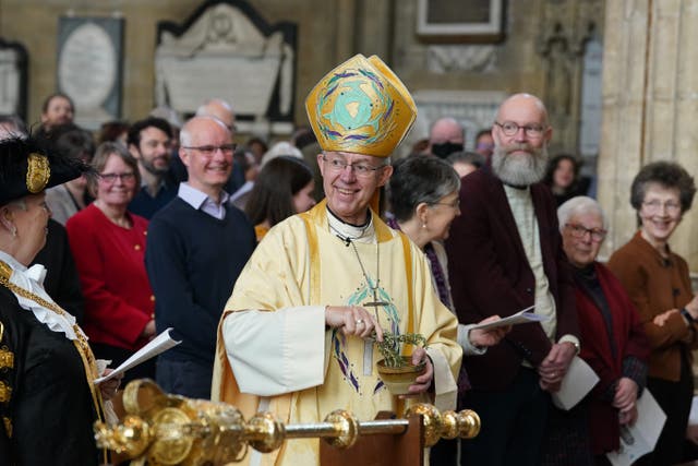 The Archbishop of Canterbury Justin Welby during the Easter Sung Eucharist (Gareth Fuller/PA)