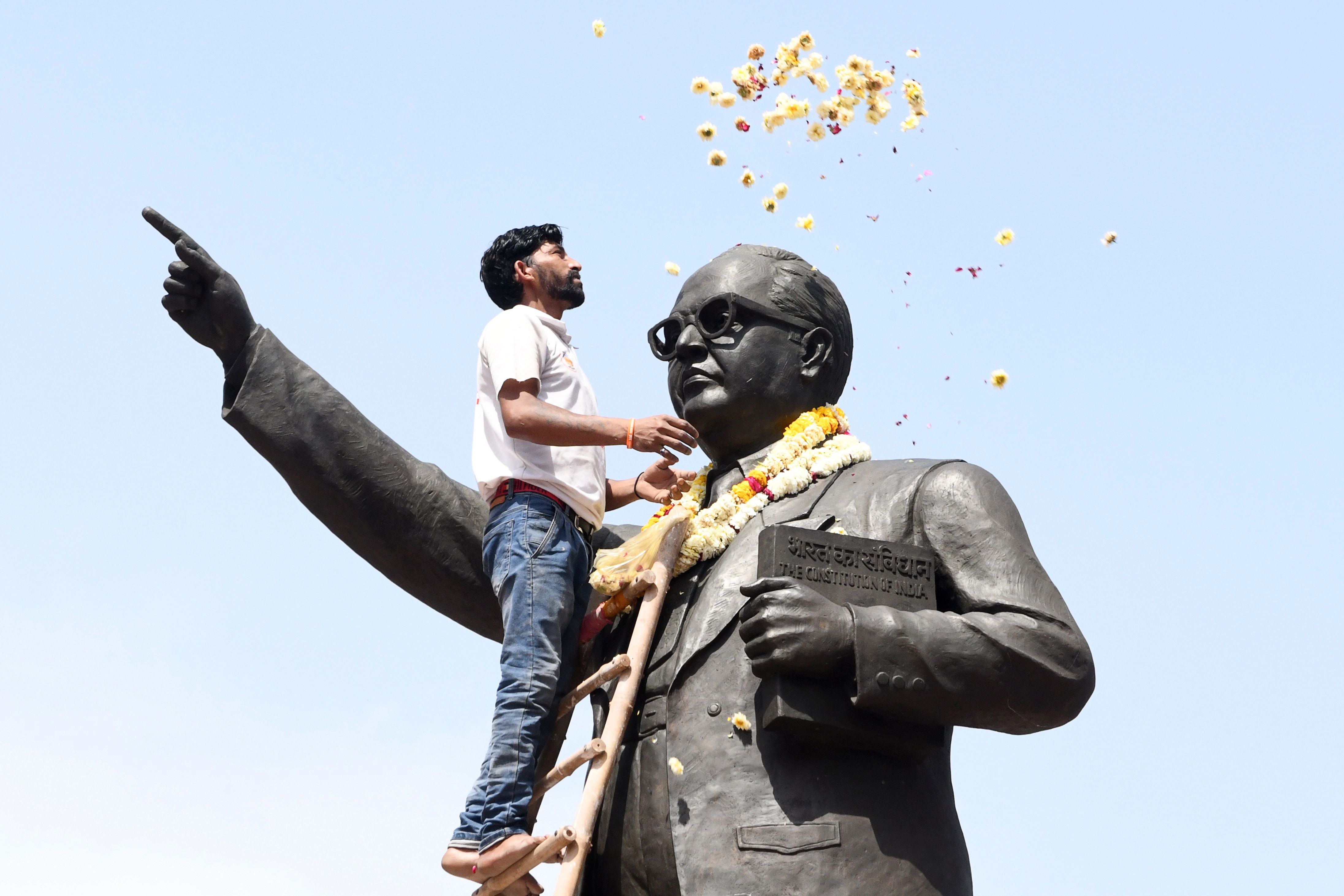 A statue of India’s social reformer BR Ambedkar in Amritsar